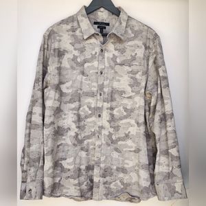 Marc Anthony Mens Large Camaflage Long Sleeve Cotton Blend Shirt